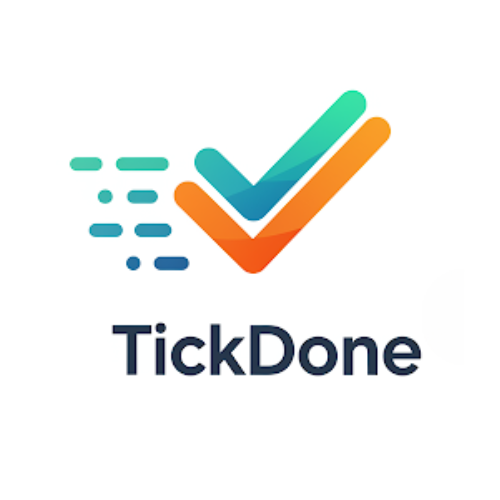 2 colourful tick marks, one above the other with the words TickDone underneath